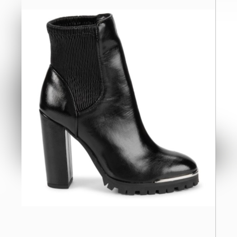 BCBG Leah Black High Heel Ankle Boots